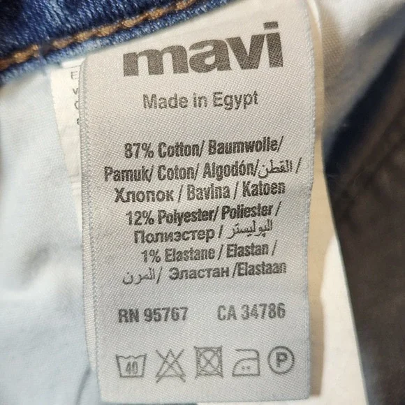 Mavi Angie Mid-Rise Denim Jeans Women's 30/28 Blue‎ Medium Wash Slim Straight - Picture 5 of 9